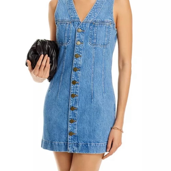 Frame Trucker Denim Mini Dress in size Medium - Picture 2 of 5